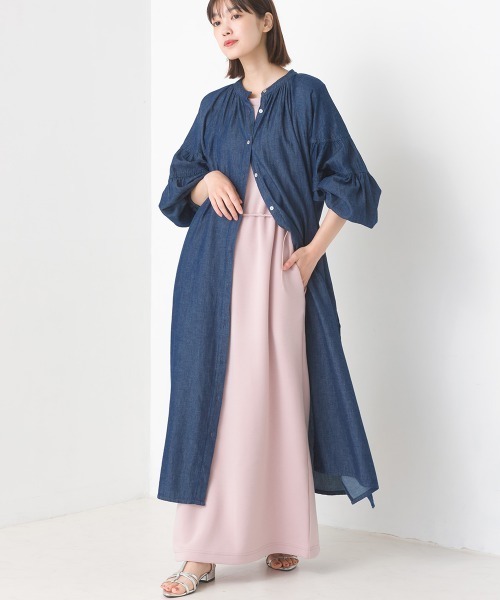 OMNES（オムネス）の「シャンブレー袖ボリュームシャツワンピース（ワンピース・レディース・インディゴブルー/ブルー系その他・FREE）」の8枚目の写真