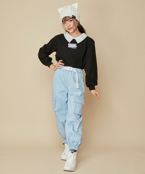 JENNI love(ジェニィラブ)の「【セットアップ対応】【ストレッチ素材】【ウエスト調整可能】アクティブトラックパンツ(カーゴパンツ・キッズ・ブラック/サックスブルー/ピンク・140cm/150cm/160cm/130cm)」の10枚目の写真