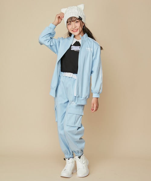 JENNI love(ジェニィラブ)の「【セットアップ対応】【ストレッチ素材】【ウエスト調整可能】アクティブトラックパンツ(カーゴパンツ・キッズ・ブラック/サックスブルー/ピンク・140cm/150cm/160cm/130cm)」の11枚目の写真