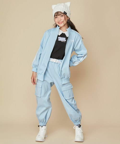 JENNI love(ジェニィラブ)の「【セットアップ対応】【ストレッチ素材】【ウエスト調整可能】アクティブトラックパンツ(カーゴパンツ・キッズ・ブラック/サックスブルー/ピンク・140cm/150cm/160cm/130cm)」の13枚目の写真