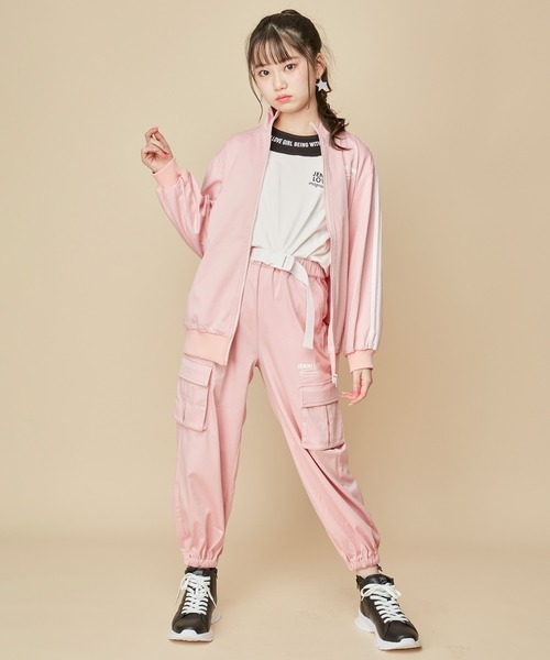 JENNI love(ジェニィラブ)の「【セットアップ対応】【ストレッチ素材】【ウエスト調整可能】アクティブトラックパンツ(カーゴパンツ・キッズ・ブラック/サックスブルー/ピンク・140cm/150cm/160cm/130cm)」の16枚目の写真