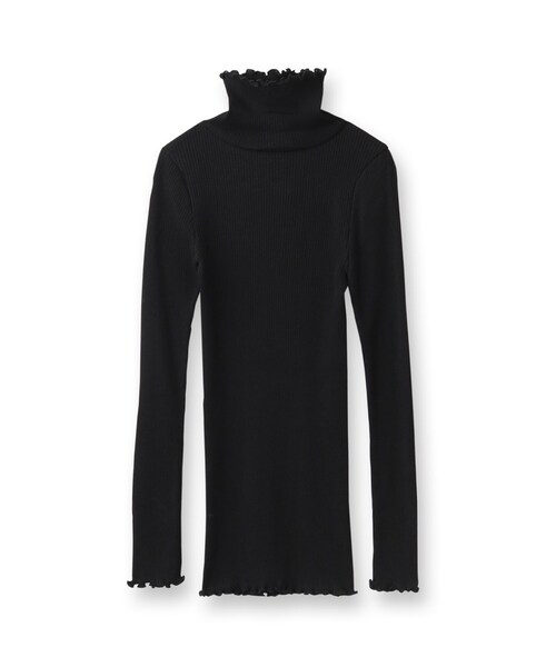 Munich（ミューニック）の「◆【Munich】コットンリブタートルネックプルオーバー（Tシャツ/カットソー・レディース・ブラック/ホワイト・02）」の3枚目の写真