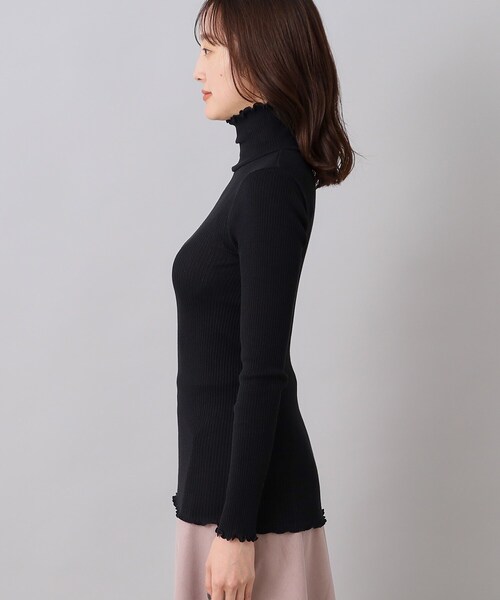 Munich（ミューニック）の「◆【Munich】コットンリブタートルネックプルオーバー（Tシャツ/カットソー・レディース・ブラック/ホワイト・02）」の5枚目の写真