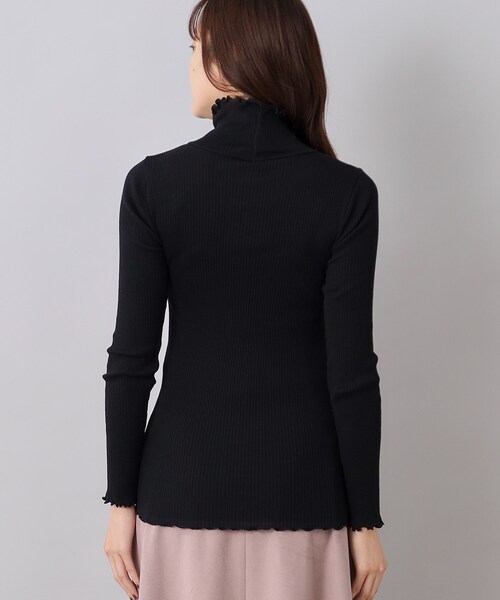 Munich（ミューニック）の「◆【Munich】コットンリブタートルネックプルオーバー（Tシャツ/カットソー・レディース・ブラック/ホワイト・02）」の6枚目の写真