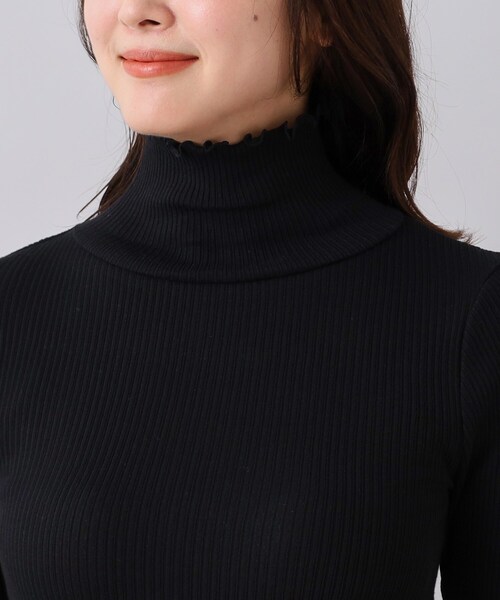 Munich（ミューニック）の「◆【Munich】コットンリブタートルネックプルオーバー（Tシャツ/カットソー・レディース・ブラック/ホワイト・02）」の7枚目の写真