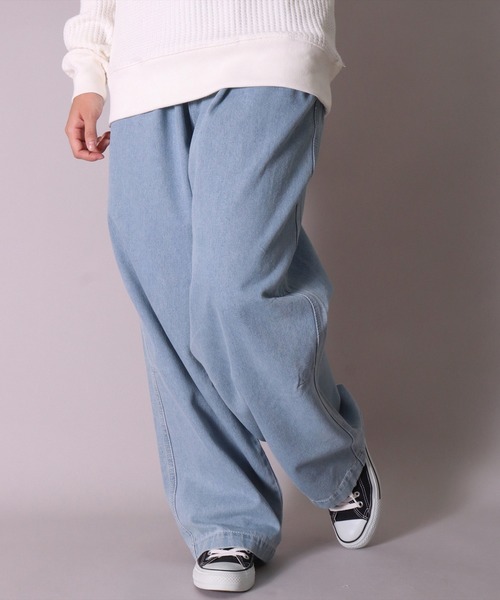 BAYBLO（ベイブロ）の「(BB)【ユニセックス】イージーウエスト デニム ワイドパンツ（デニムパンツ・メンズ・ブラック/スミクロ/ブルー系その他/ブラック系その他/ライトインディゴブルー/インディゴブルー・MEDIUM/X-LARGE/LARGE）」の5枚目の写真