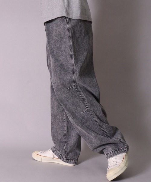 BAYBLO（ベイブロ）の「(BB)【ユニセックス】イージーウエスト デニム ワイドパンツ（デニムパンツ・メンズ・ブラック/スミクロ/ブルー系その他/ブラック系その他/ライトインディゴブルー/インディゴブルー・MEDIUM/X-LARGE/LARGE）」の11枚目の写真