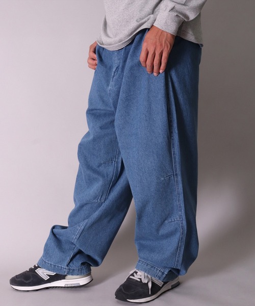 BAYBLO（ベイブロ）の「(BB)【ユニセックス】イージーウエスト デニム ワイドパンツ（デニムパンツ・メンズ・ブラック/スミクロ/ブルー系その他/ブラック系その他/ライトインディゴブルー/インディゴブルー・MEDIUM/X-LARGE/LARGE）」の21枚目の写真