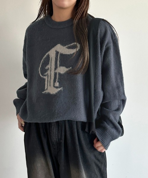 apres jour mignon（アプレジュールミニョン）の「アソートモヘアライクニット【ZOZOTOWN限定アイテム】（ニット/セーター・レディース・ブラック/アイボリー/ネイビー/グレー/グリーン/ブルー/ブラック系その他・X-LARGE/フリー）」の7枚目の写真