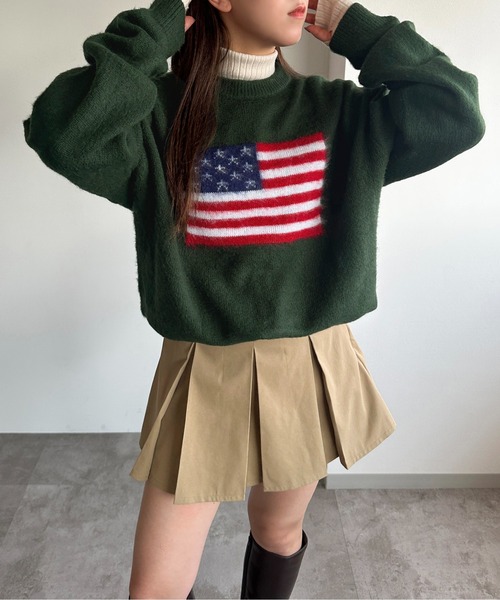 apres jour mignon（アプレジュールミニョン）の「アソートモヘアライクニット【ZOZOTOWN限定アイテム】（ニット/セーター・レディース・ブラック/アイボリー/ネイビー/グレー/グリーン/ブルー/ブラック系その他・X-LARGE/フリー）」の6枚目の写真