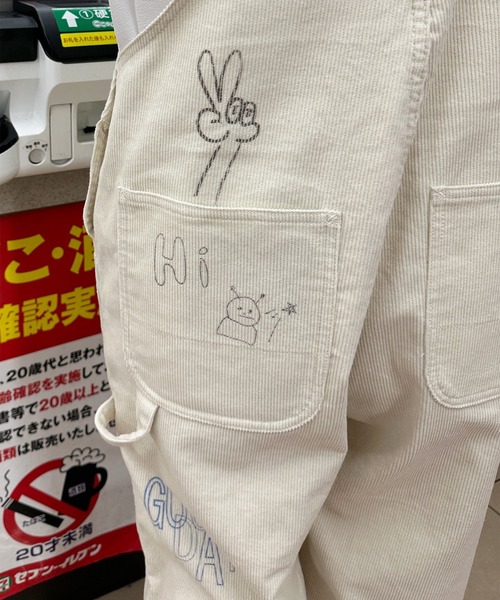 Alley by w closet（アリーバイダブルクローゼット）の「【Alley】コーデュロイ/デニムサロペット（サロペット/オーバーオール・レディース・アイボリー/ケミカルウォッシュ・FREE）」の12枚目の写真