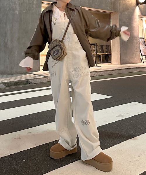 Alley by w closet（アリーバイダブルクローゼット）の「【Alley】コーデュロイ/デニムサロペット（サロペット/オーバーオール・レディース・アイボリー/ケミカルウォッシュ・FREE）」の17枚目の写真