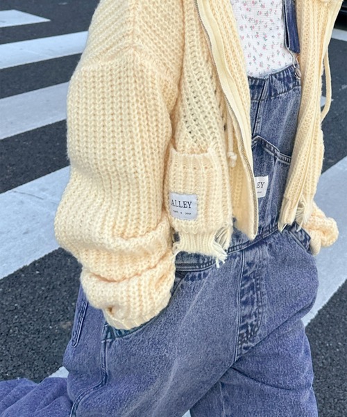 Alley by w closet（アリーバイダブルクローゼット）の「【Alley】コーデュロイ/デニムサロペット（サロペット/オーバーオール・レディース・アイボリー/ケミカルウォッシュ・FREE）」の13枚目の写真