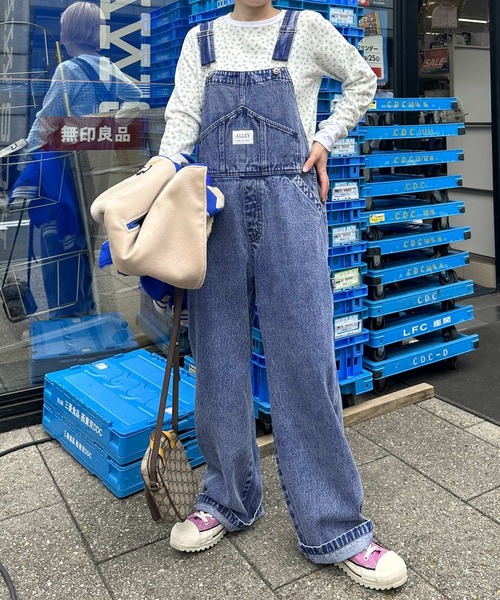 Alley by w closet（アリーバイダブルクローゼット）の「【Alley】コーデュロイ/デニムサロペット（サロペット/オーバーオール・レディース・アイボリー/ケミカルウォッシュ・FREE）」の18枚目の写真