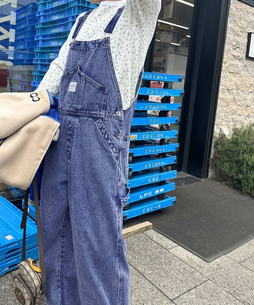 Alley by w closet（アリーバイダブルクローゼット）の「【Alley】コーデュロイ/デニムサロペット（サロペット/オーバーオール・レディース・アイボリー/ケミカルウォッシュ・FREE）」の9枚目の写真