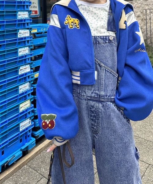 Alley by w closet（アリーバイダブルクローゼット）の「【Alley】コーデュロイ/デニムサロペット（サロペット/オーバーオール・レディース・アイボリー/ケミカルウォッシュ・FREE）」の5枚目の写真