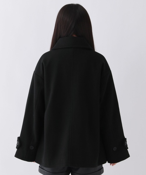 repipi armario（レピピ アルマリオ）の「スタンドカラーポンチョコート（ステンカラーコート・キッズ・ベージュ/ブラック・LARGE/SMALL/MEDIUM）」の11枚目の写真