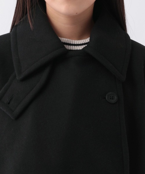 repipi armario（レピピ アルマリオ）の「スタンドカラーポンチョコート（ステンカラーコート・キッズ・ベージュ/ブラック・LARGE/SMALL/MEDIUM）」の12枚目の写真