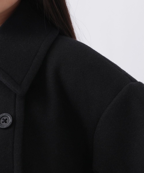 repipi armario（レピピ アルマリオ）の「スタンドカラーポンチョコート（ステンカラーコート・キッズ・ベージュ/ブラック・LARGE/SMALL/MEDIUM）」の14枚目の写真