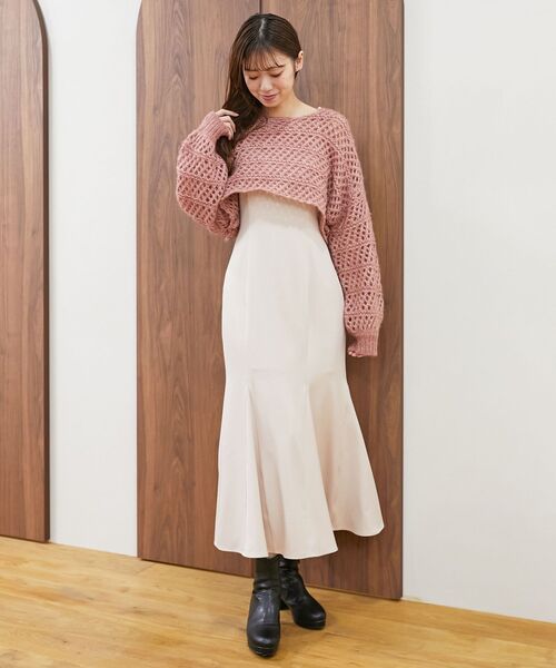 MAJESTIC LEGON(マジェスティックレゴン)の「スカシ柄ショートニット(ニット/セーター・レディース・グレー/オフホワイト/ピンク・MEDIUM)」の18枚目の写真