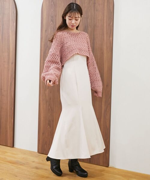 MAJESTIC LEGON(マジェスティックレゴン)の「スカシ柄ショートニット(ニット/セーター・レディース・グレー/オフホワイト/ピンク・MEDIUM)」の19枚目の写真
