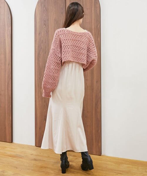 MAJESTIC LEGON(マジェスティックレゴン)の「スカシ柄ショートニット(ニット/セーター・レディース・グレー/オフホワイト/ピンク・MEDIUM)」の20枚目の写真