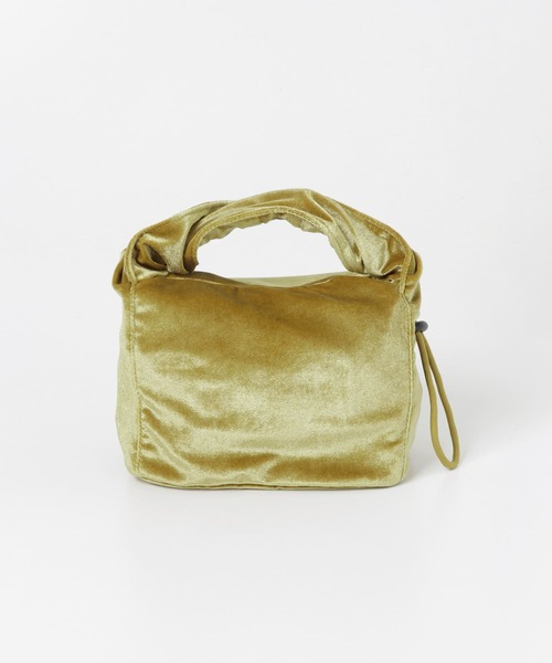 SMELLY（スメリー）の「ドローコードベロアバッグ（ハンドバッグ・レディース・マスタード/ネイビー/ピンク・-）」の15枚目の写真