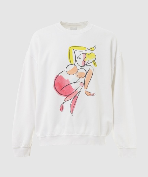 SASQUATCHfabrix.(サスクワァッチファブリックス)の「“PINUP GIRL” SAVAGE SWEATSHIRT(スウェット・メンズ・アッシュグレー/ホワイト・L/XL)」の2枚目の写真