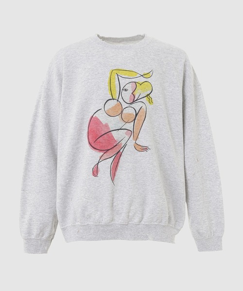 SASQUATCHfabrix.(サスクワァッチファブリックス)の「“PINUP GIRL” SAVAGE SWEATSHIRT(スウェット・メンズ・アッシュグレー/ホワイト・L/XL)」の1枚目の写真