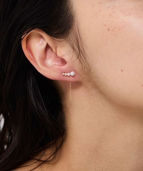 K10】ダイヤモンド&パールピアス（ピアス（両耳用））｜JUPITER 