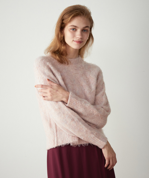 LE SOUK HOLIDAY(ルスークホリデー)の「メランジウールニットプルオーバー(ニット/セーター・レディース・ピンク/チャコールグレー/グリーン・L/M)」の3枚目の写真