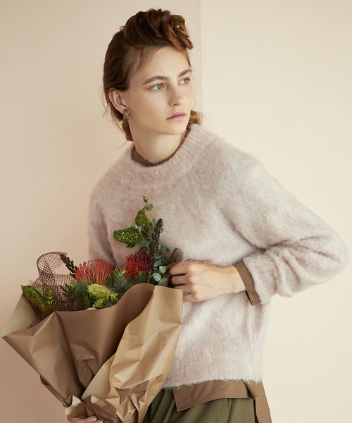 LE SOUK HOLIDAY(ルスークホリデー)の「メランジウールニットプルオーバー(ニット/セーター・レディース・ピンク/チャコールグレー/グリーン・L/M)」の15枚目の写真