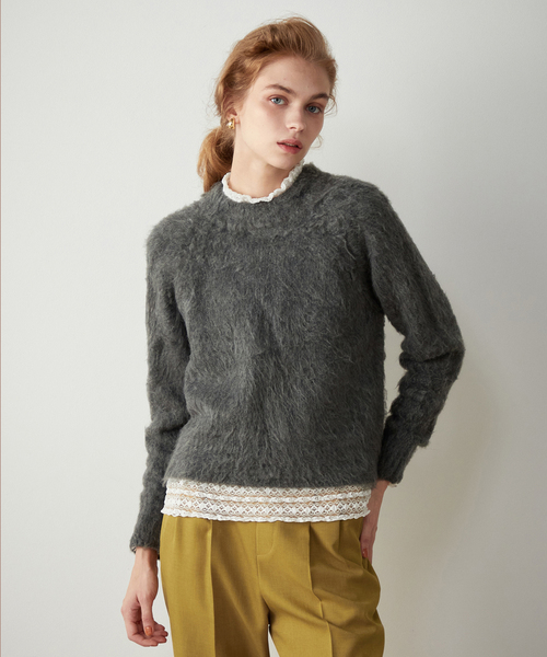 LE SOUK HOLIDAY(ルスークホリデー)の「メランジウールニットプルオーバー(ニット/セーター・レディース・ピンク/チャコールグレー/グリーン・L/M)」の21枚目の写真