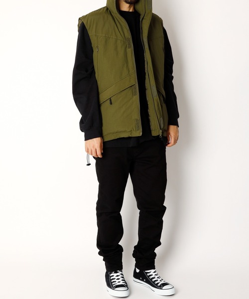 【セール】「INASTUDIOS SELECT」ナイロンワッシャー ミリタリー中綿ベスト（ダウンベスト）｜INASTUDIOS ZOO（イーナストゥディオスズー）