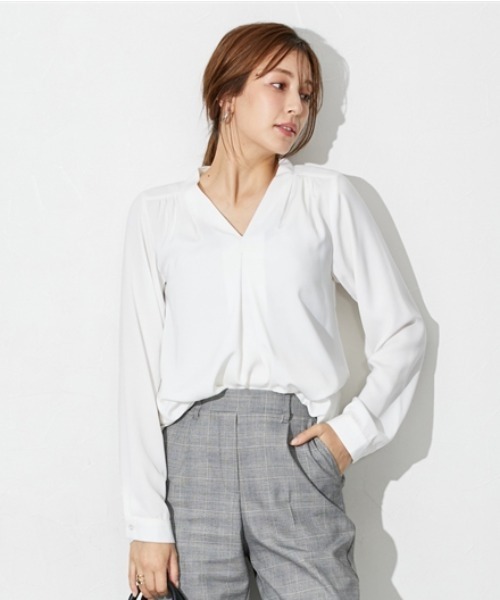 高身長 Vネックブラウス （トールサイズ）（シャツ/ブラウス