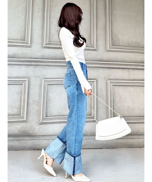 RESEXXY（リゼクシー）の「ロールアップデニムパンツ（デニムパンツ