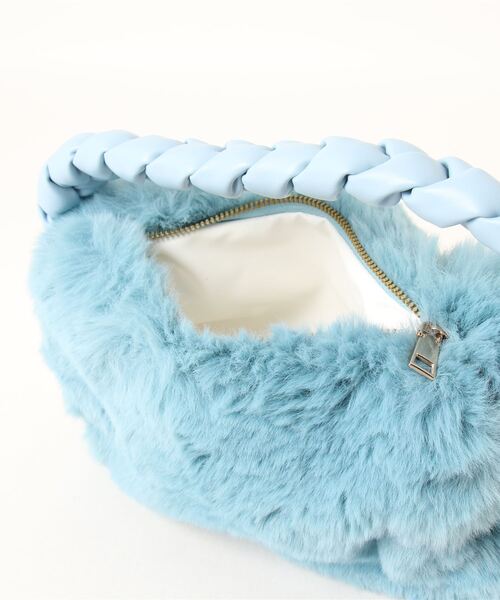 LA VORAGINE（ラ ヴォラジネ）の「ファーハンドバッグ（ハンドバッグ・レディース・ピンク/アイボリー/キャメル/ブルー・FREE）」の6枚目の写真