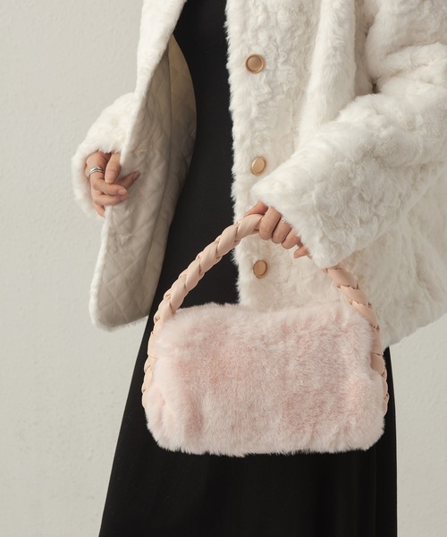 LA VORAGINE（ラ ヴォラジネ）の「ファーハンドバッグ（ハンドバッグ・レディース・ピンク/アイボリー/キャメル/ブルー・FREE）」の9枚目の写真