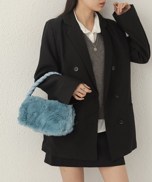 LA VORAGINE（ラ ヴォラジネ）の「ファーハンドバッグ（ハンドバッグ・レディース・ピンク/アイボリー/キャメル/ブルー・FREE）」の22枚目の写真