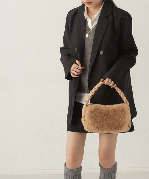 LA VORAGINE（ラ ヴォラジネ）の「ファーハンドバッグ（ハンドバッグ・レディース・ピンク/アイボリー/キャメル/ブルー・FREE）」の15枚目の写真