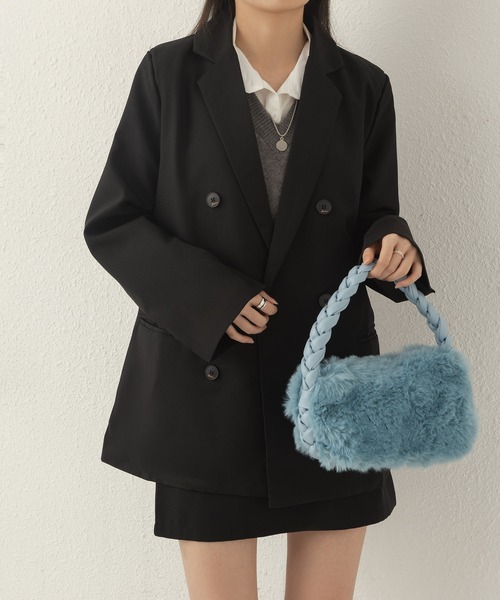 LA VORAGINE（ラ ヴォラジネ）の「ファーハンドバッグ（ハンドバッグ・レディース・ピンク/アイボリー/キャメル/ブルー・FREE）」の21枚目の写真