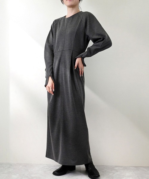 STYLEBLOCK（スタイルブロック）の「カットツイルデザインスリーブワンピース（ワンピース・レディース・ホワイト系その他/モカ/ブラック/チャコールグレー・M）」の3枚目の写真