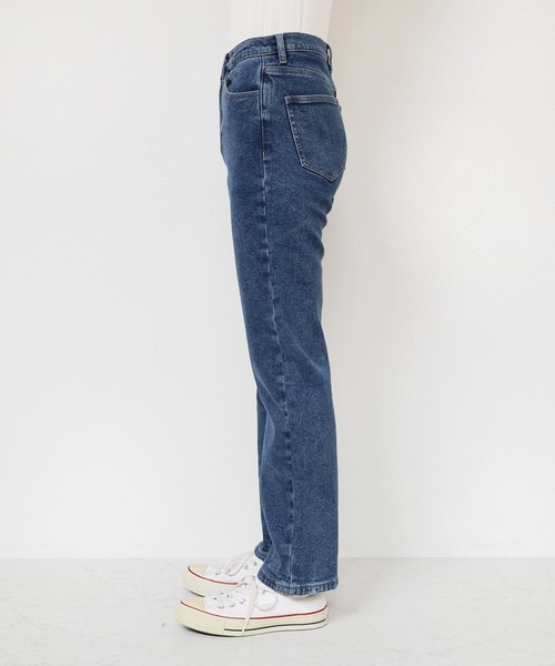 evernavy(エバーネイビー)の「ストレッチ裏微起毛ストレートデニムパンツ(デニムパンツ・レディース・ブルー・L/M)」の7枚目の写真