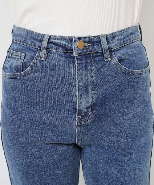 evernavy(エバーネイビー)の「ストレッチ裏微起毛ストレートデニムパンツ(デニムパンツ・レディース・ブルー・L/M)」の12枚目の写真