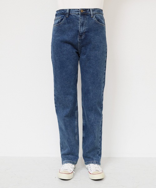 evernavy(エバーネイビー)の「ストレッチ裏微起毛ストレートデニムパンツ(デニムパンツ・レディース・ブルー・L/M)」の9枚目の写真
