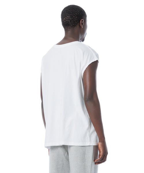 DAILY STANDARD by SANDINISTA（デイリースタンダードバイサンディニスタ）の「Cadet Easy Fit Sleeveless Tee / イージフィットスリーブレストップ（Tシャツ/カットソー・メンズ・ブラック/ヘザーグレー/チャコール/ホワイト・LARGE/MEDIUM/SMALL）」の8枚目の写真
