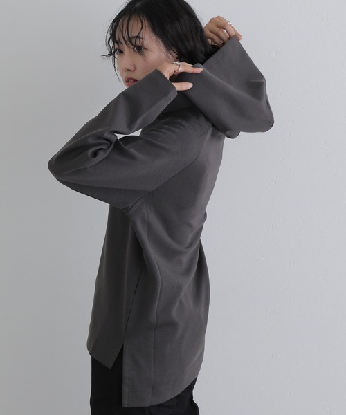 ElegChic(エレグシック)の「Vネックスムースパーカー(パーカー・レディース・ブラック/チャコールグレー/杢グレー・4L~5L/LL~3L/M~L)」の13枚目の写真