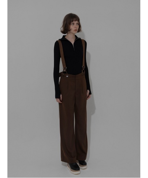 AMAIL(アマイル)の「Suspenders wide pants(その他パンツ・レディース・ブラック/ブラウン・FREE)」の3枚目の写真