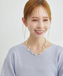 ROPE' PICNIC | 飛ばしパール3連ショートネックレス(ネックレス)