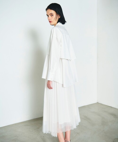 GRACE CONTINENTAL(グレースコンチネンタル)の「レイヤードドロストシャツ(シャツ/ブラウス・レディース・ホワイト/ラベンダー・36/38)」の9枚目の写真